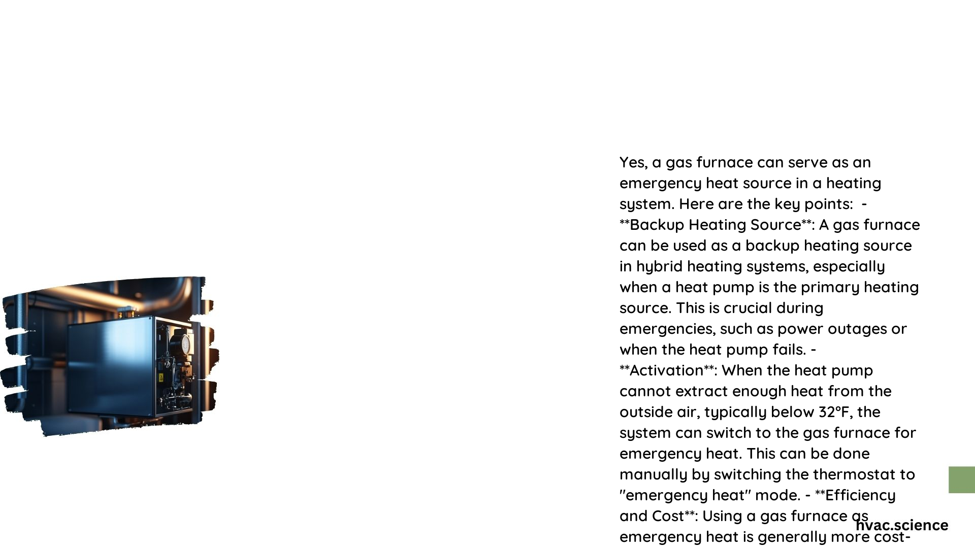 Does Gas Furnace Have Emergency Heat