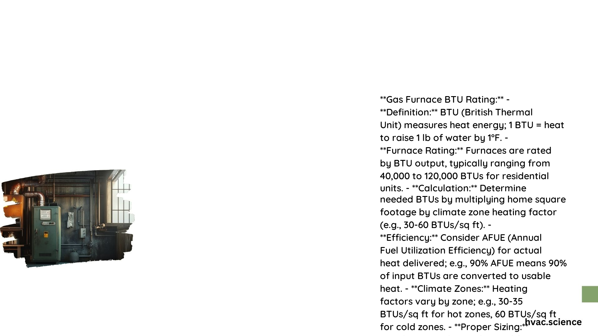 Gas Furnace BTU Rating