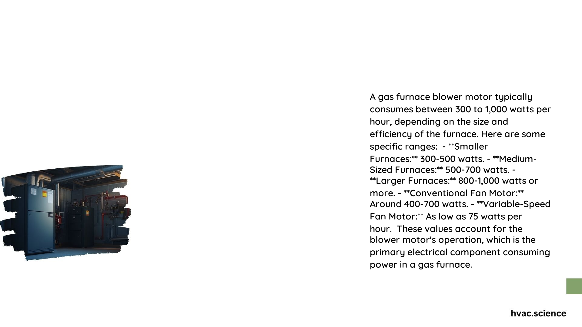 Gas Furnace Blower Motor Wattage