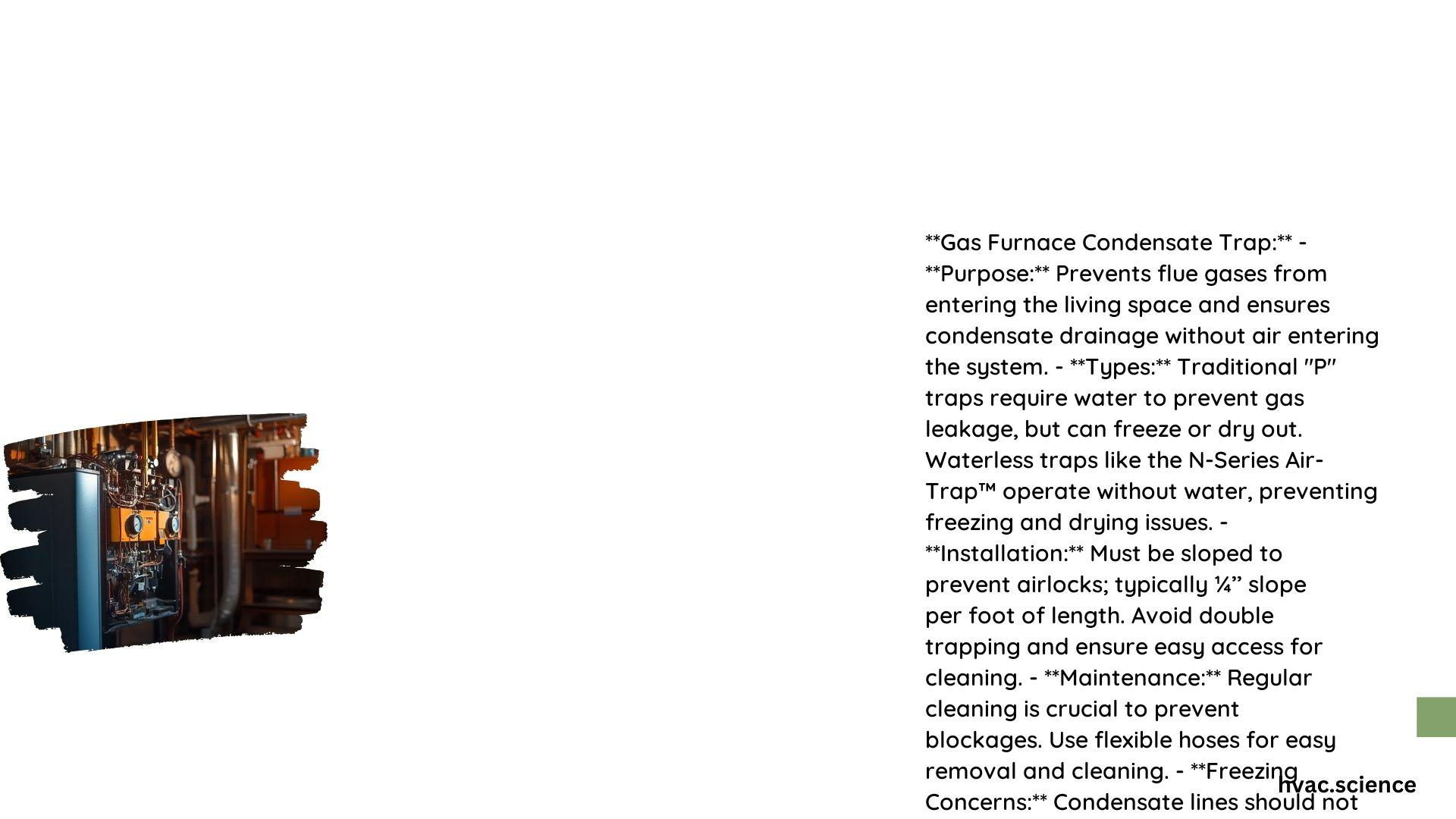 Gas Furnace Condensate Trap