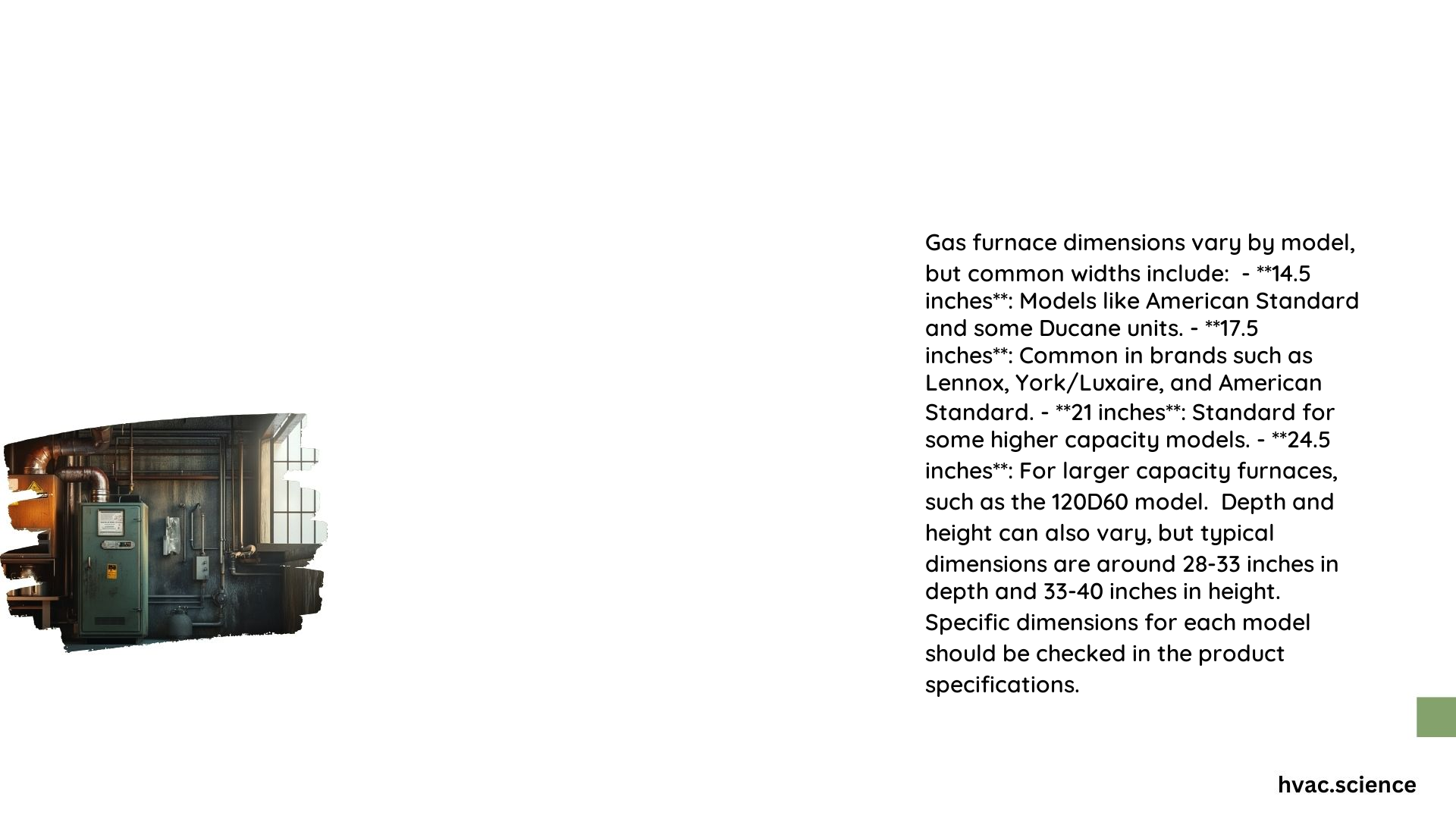 Gas Furnace Dimensions in Inches