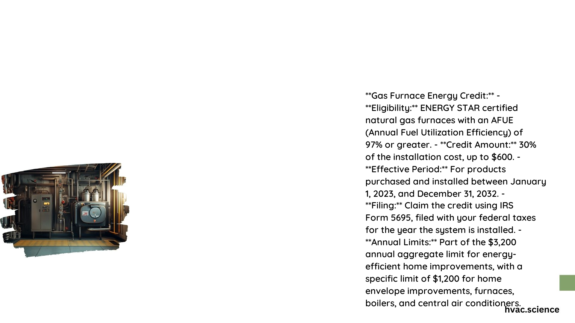 Gas Furnace Energy Credit