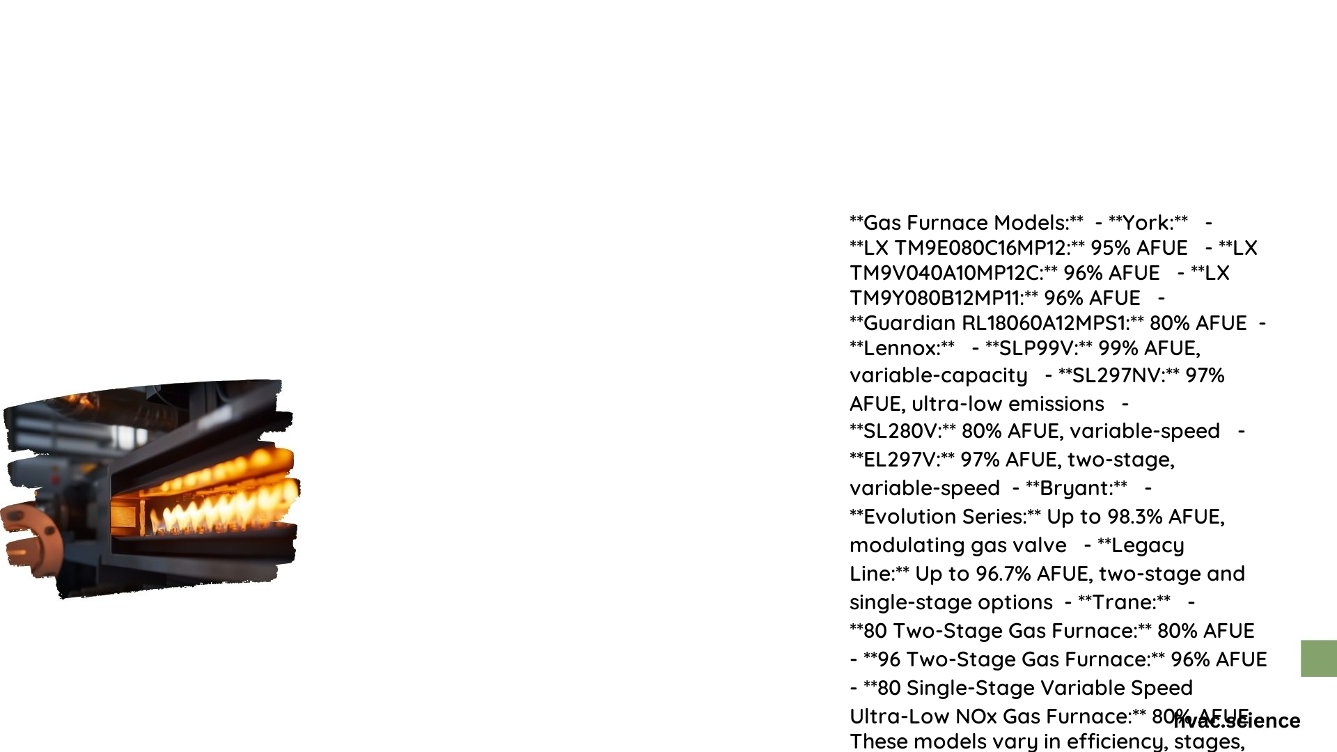 Gas Furnace Models