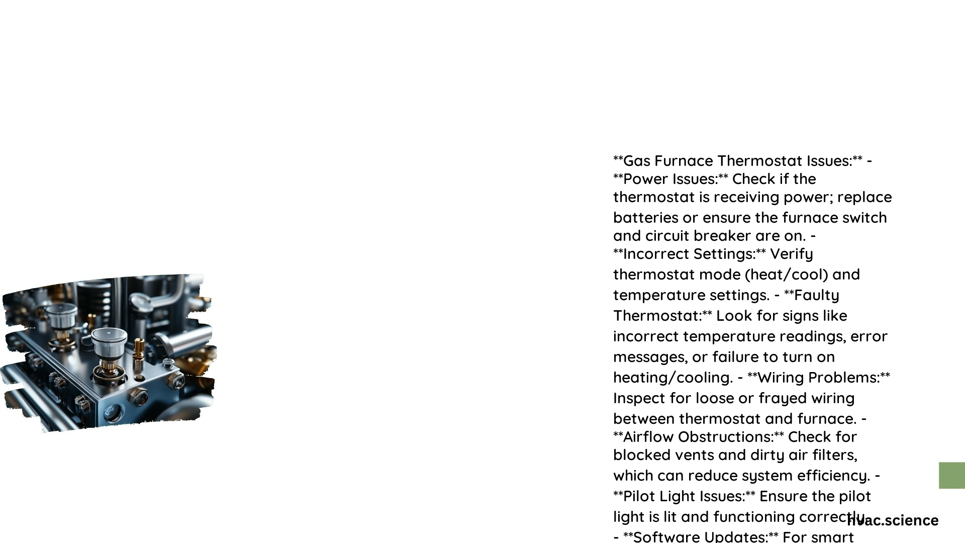 Gas Furnace Thermostat Issues