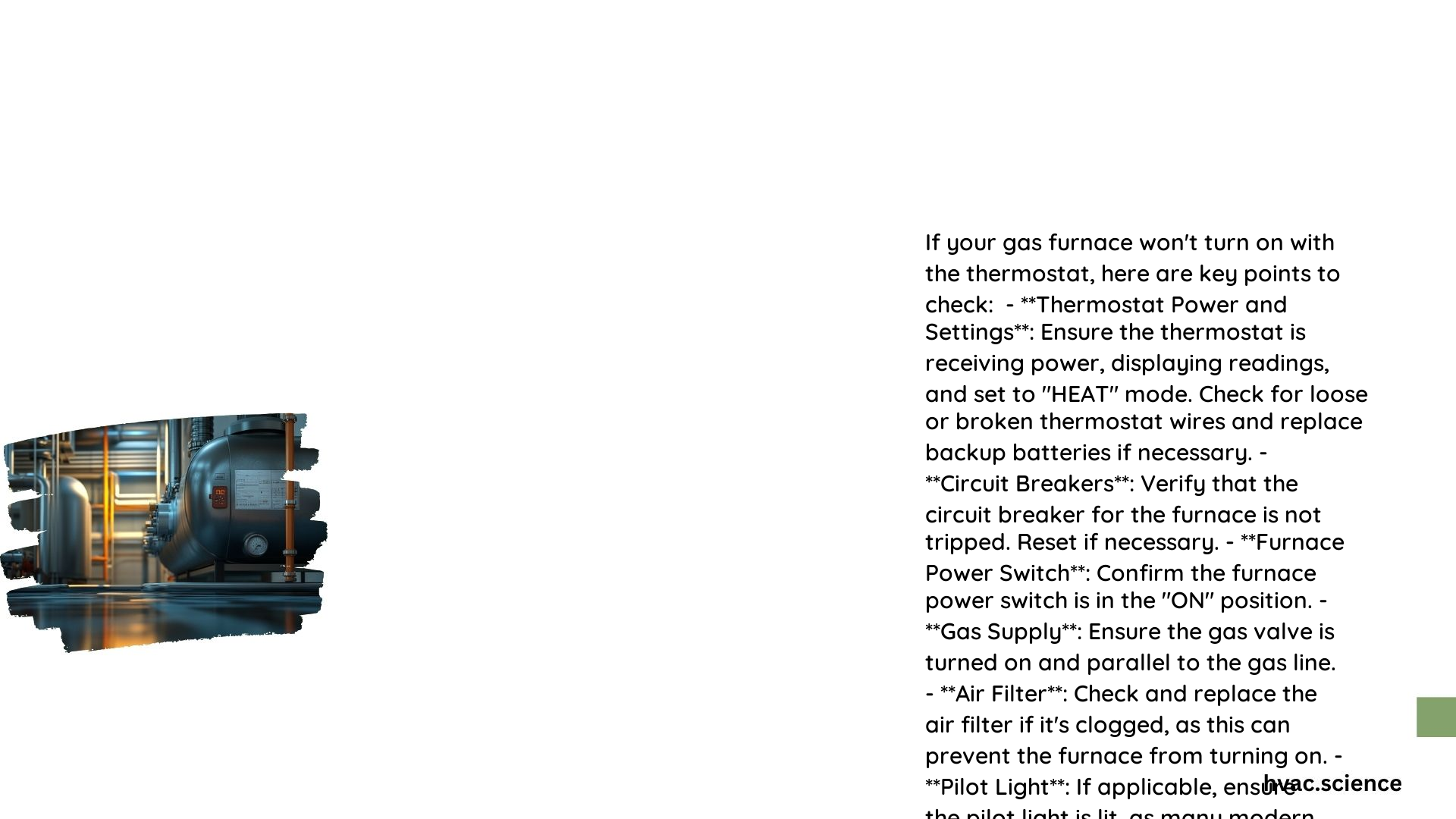 Gas Furnace Will Not Turn on With Thermostat
