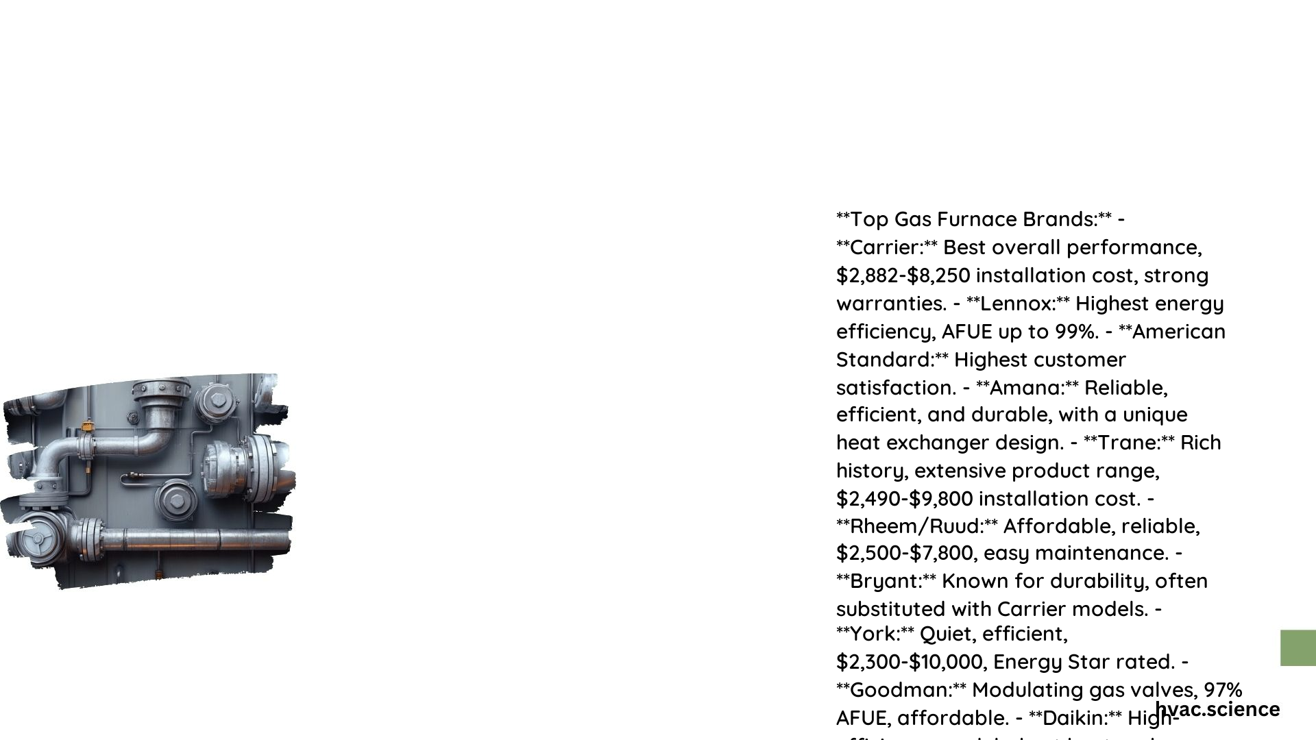 Gas Furnaces Brands