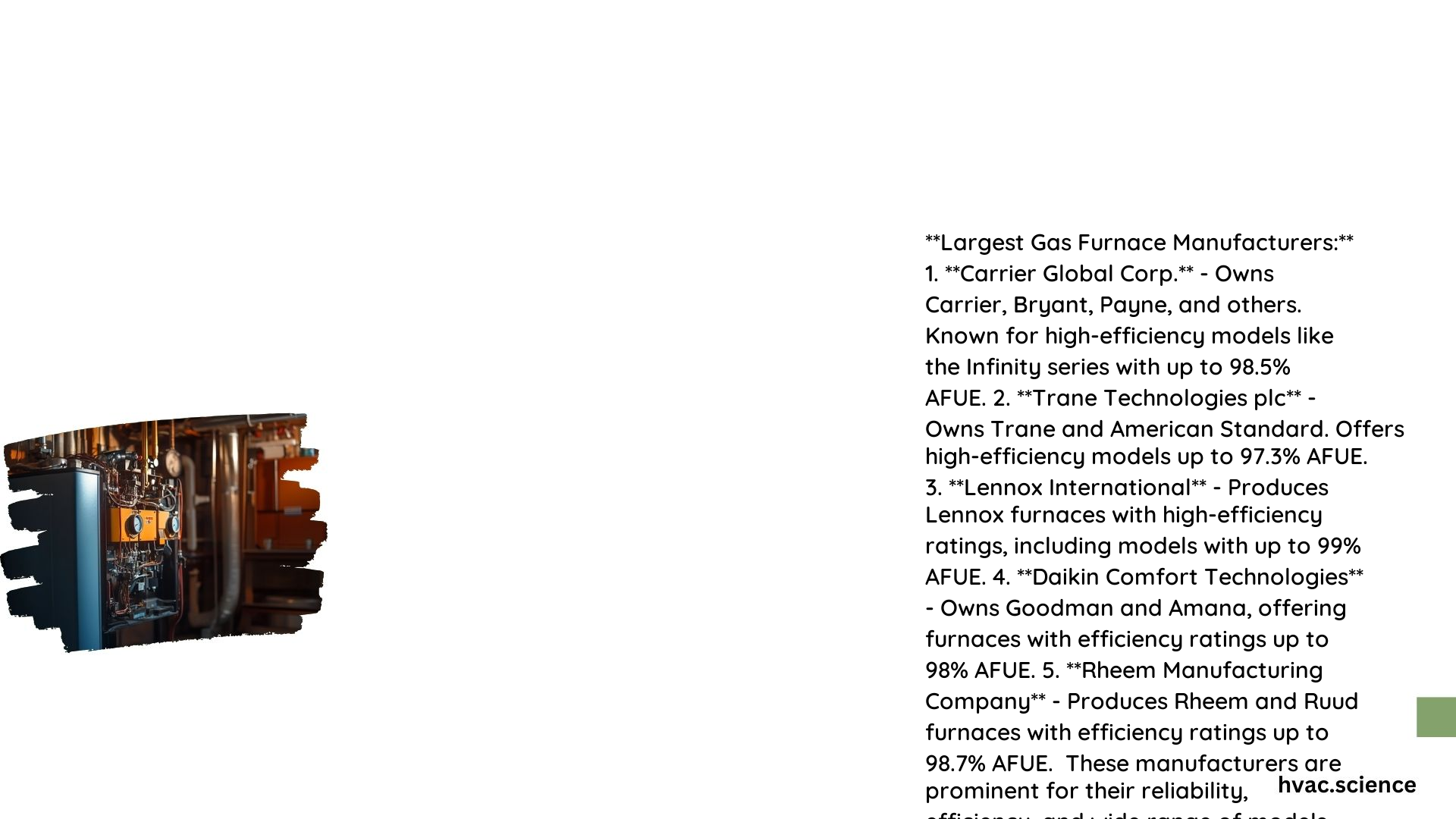 Largest Gas Furnace Manufacturers
