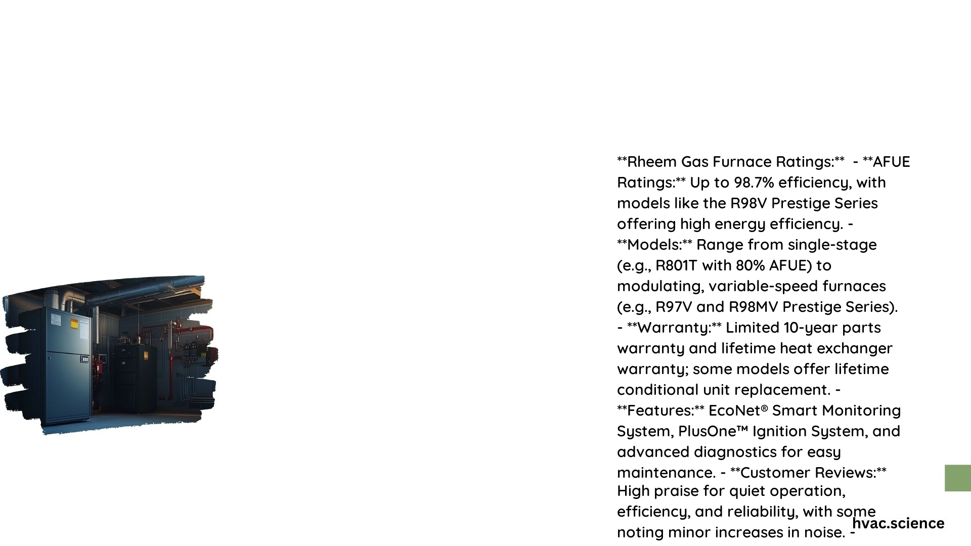 Rheem Gas Furnace Ratings