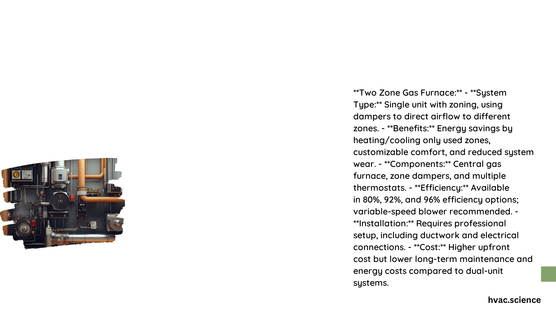 Two Zone Gas Furnace