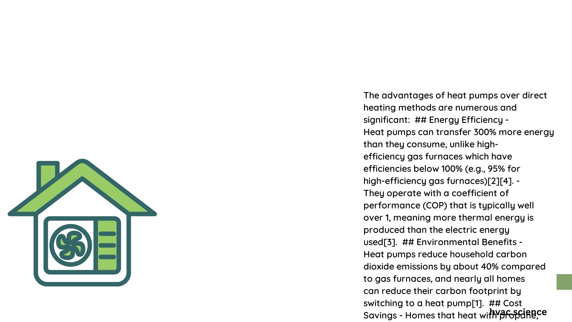 advantage of heat pump over direct heating