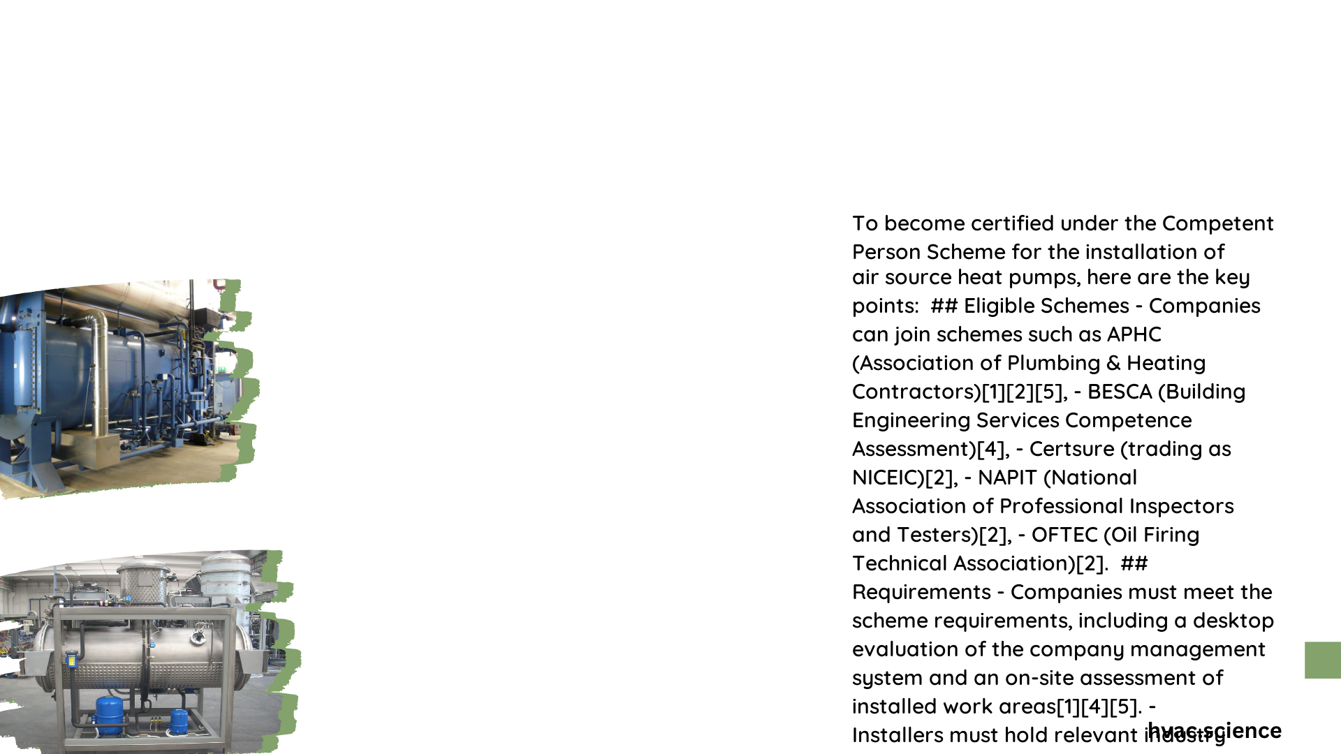 air source heat pump competent person scheme