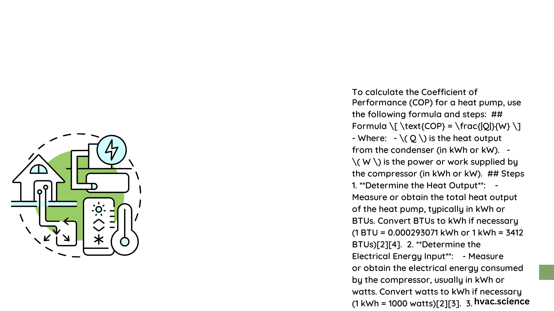 calculate cop for heat pump