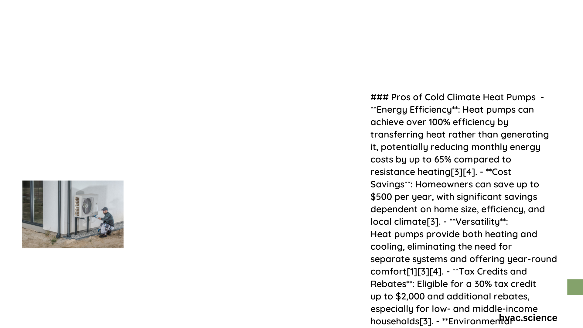 cold climate heat pump pros and cons