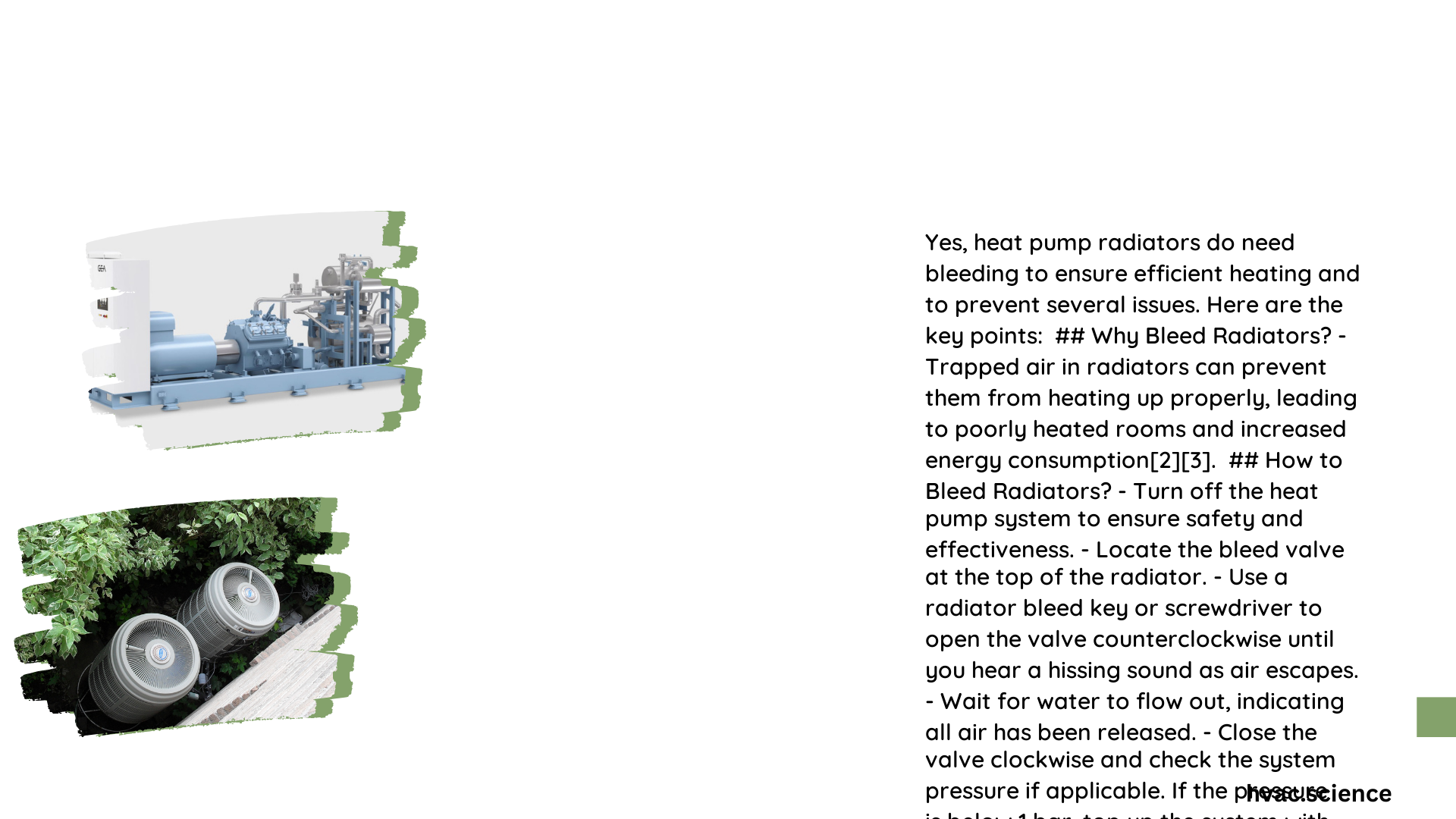 do heat pump radiators need bleeding