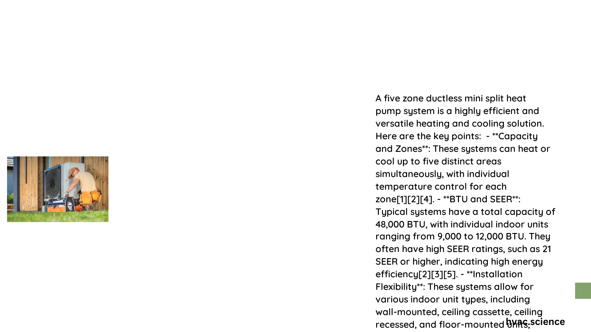 five zone ductless mini split heat pump system