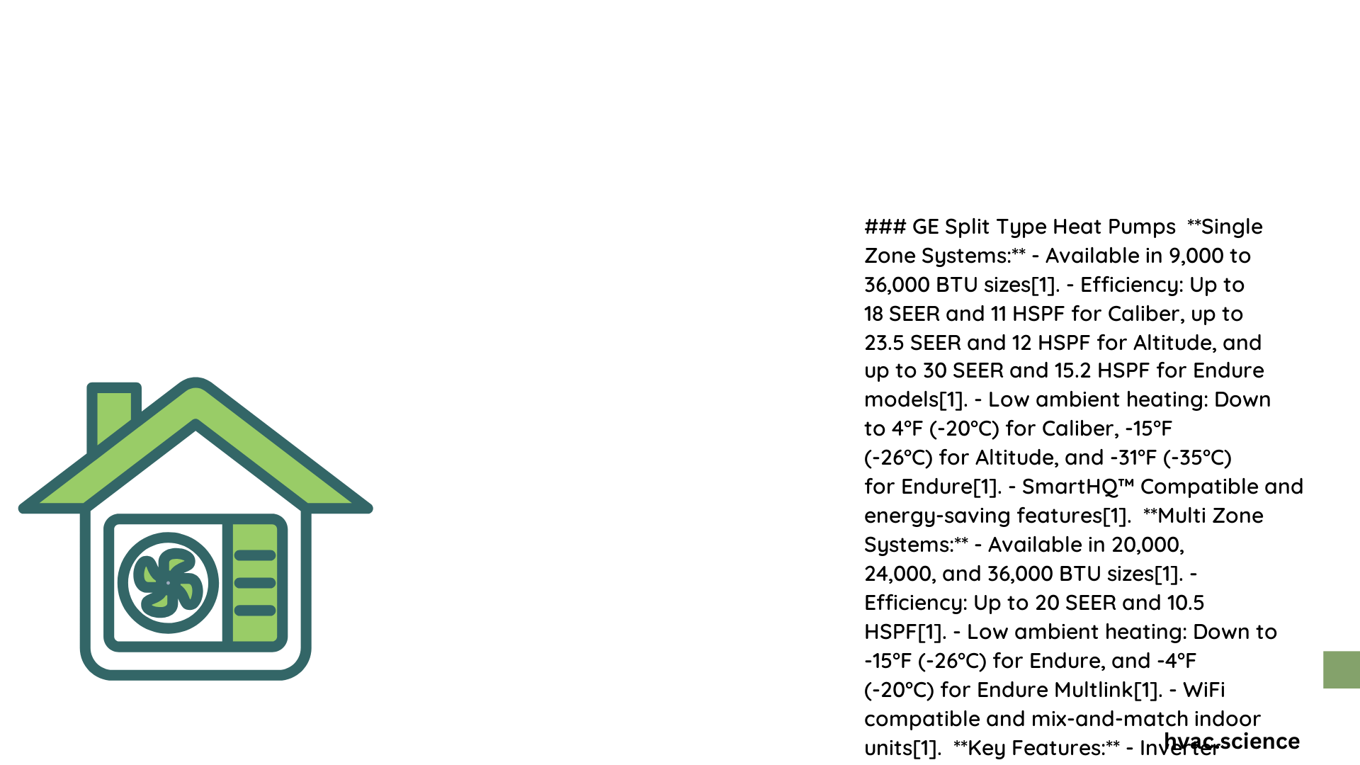 ge split type heat pump