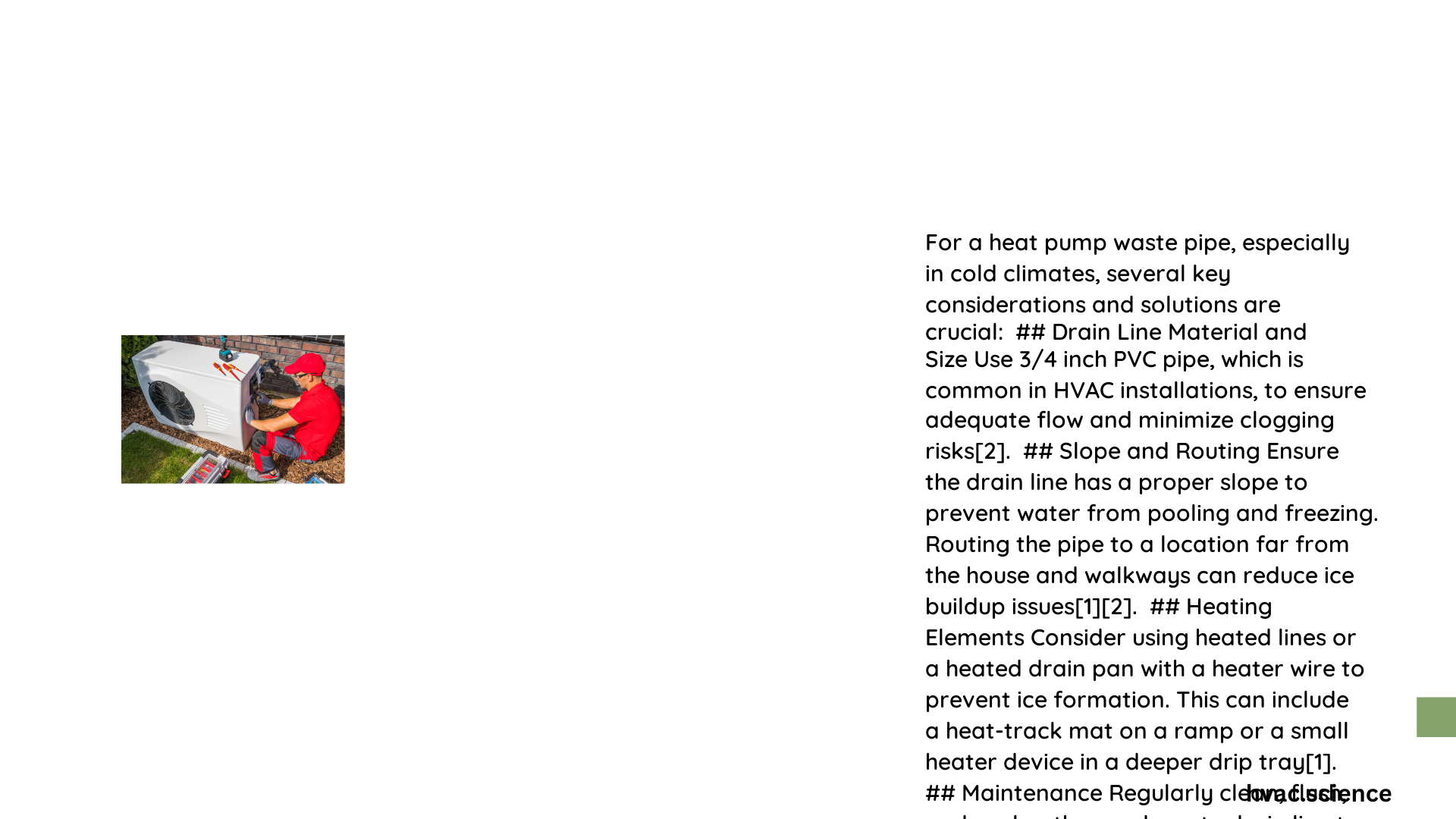 heat pump waste pipe