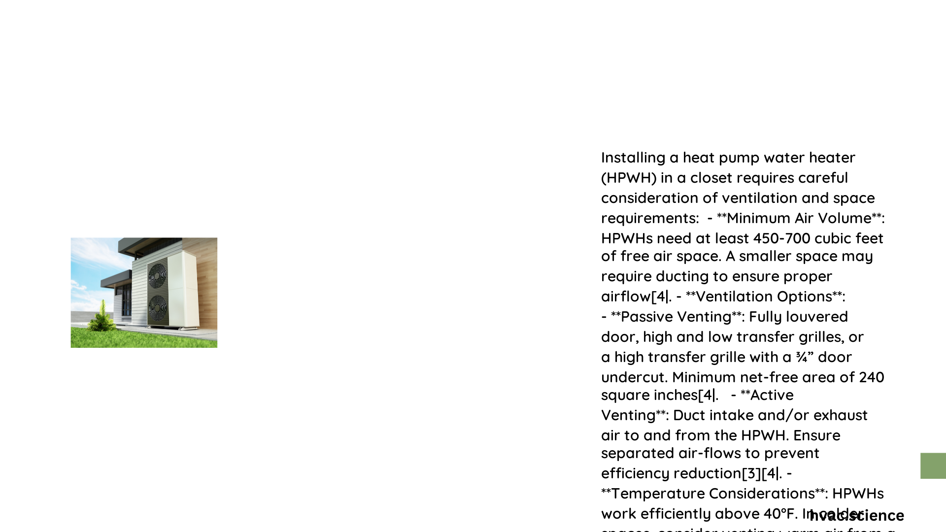 heat pump water heater in a closet