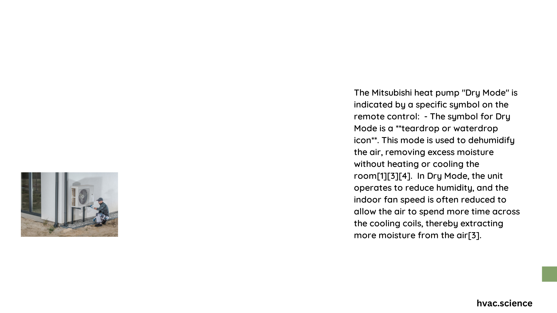 mitsubishi heat pump dry mode symbol