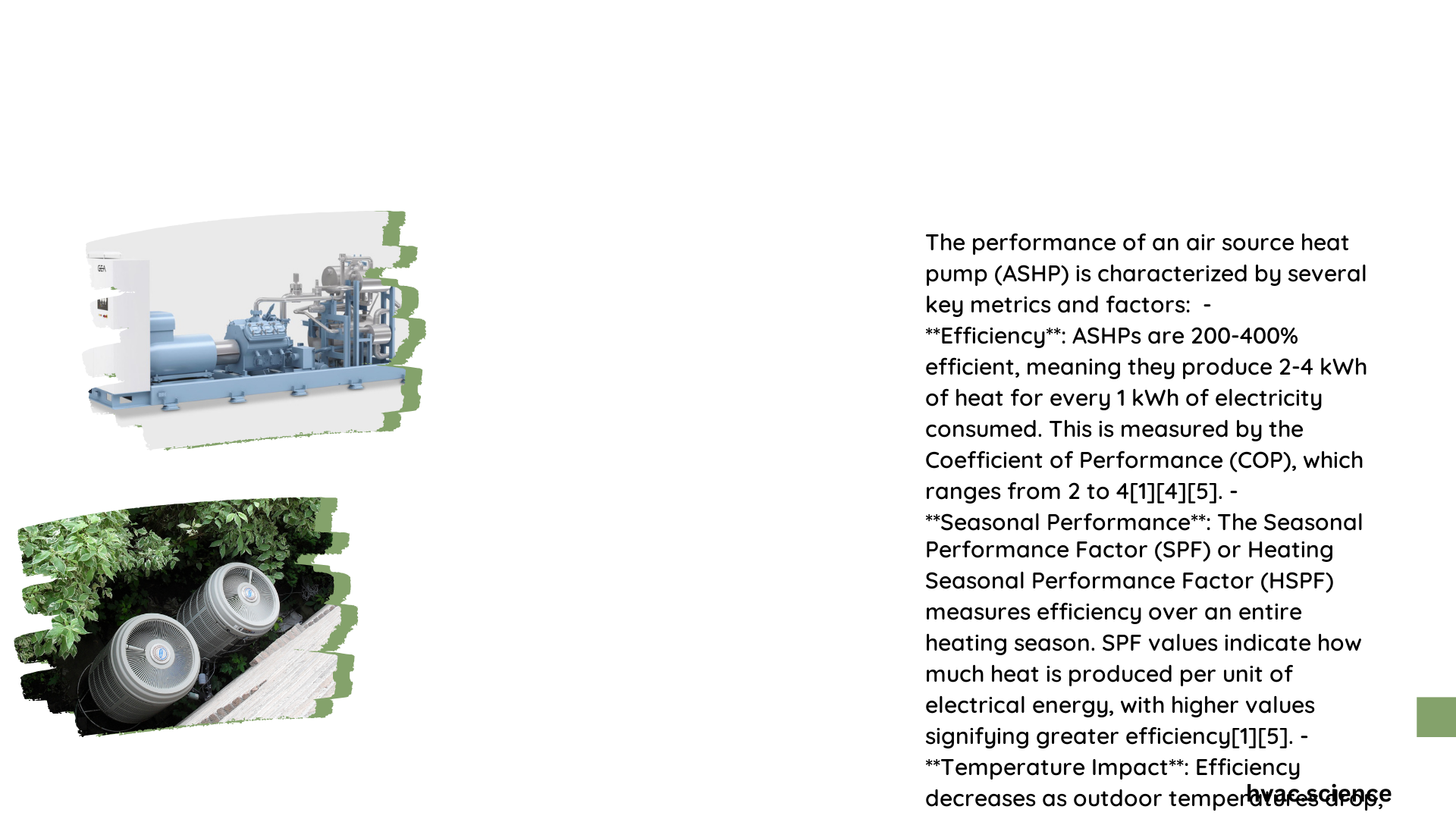 performance of an air source heat pump