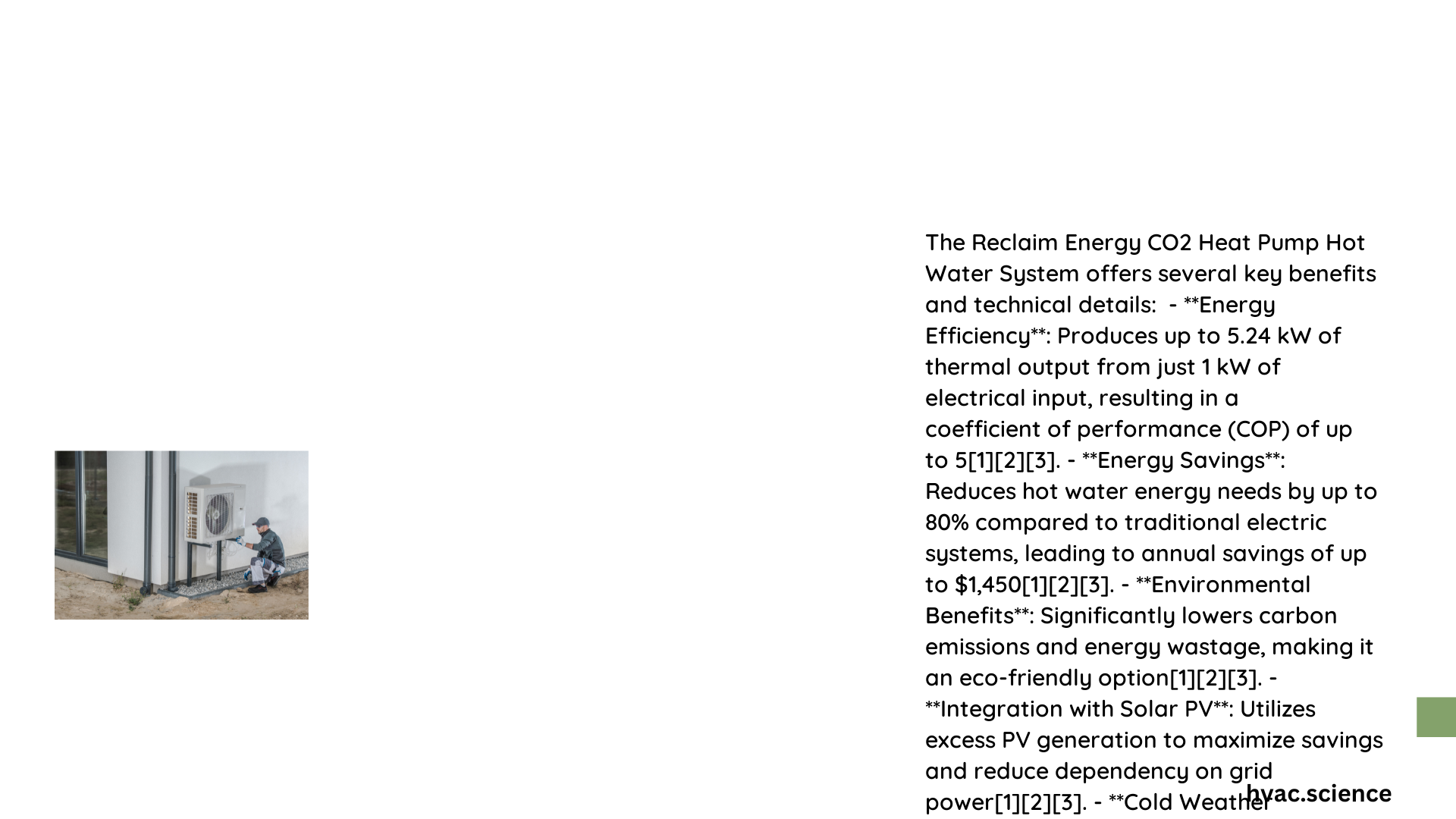 reclaim energy hot water heat pump