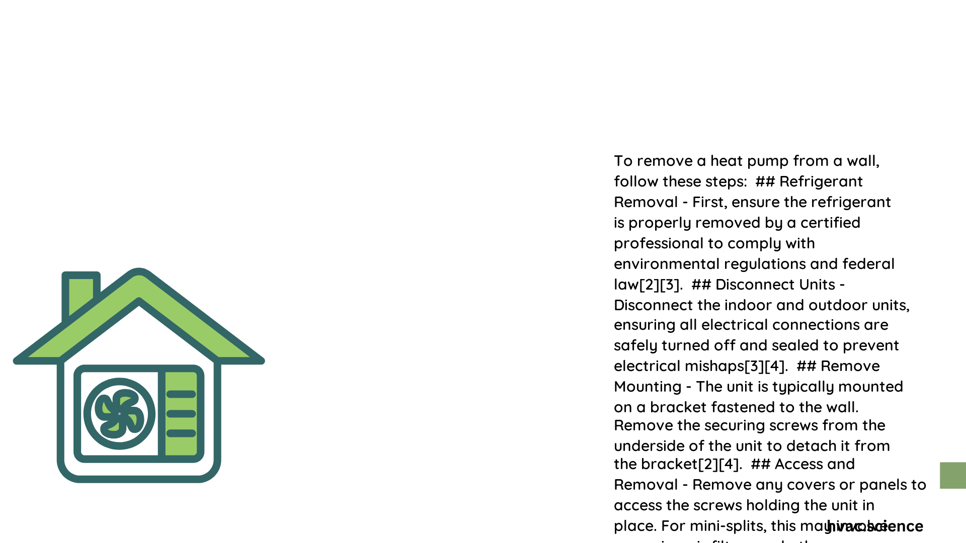 remove heat pump from wall