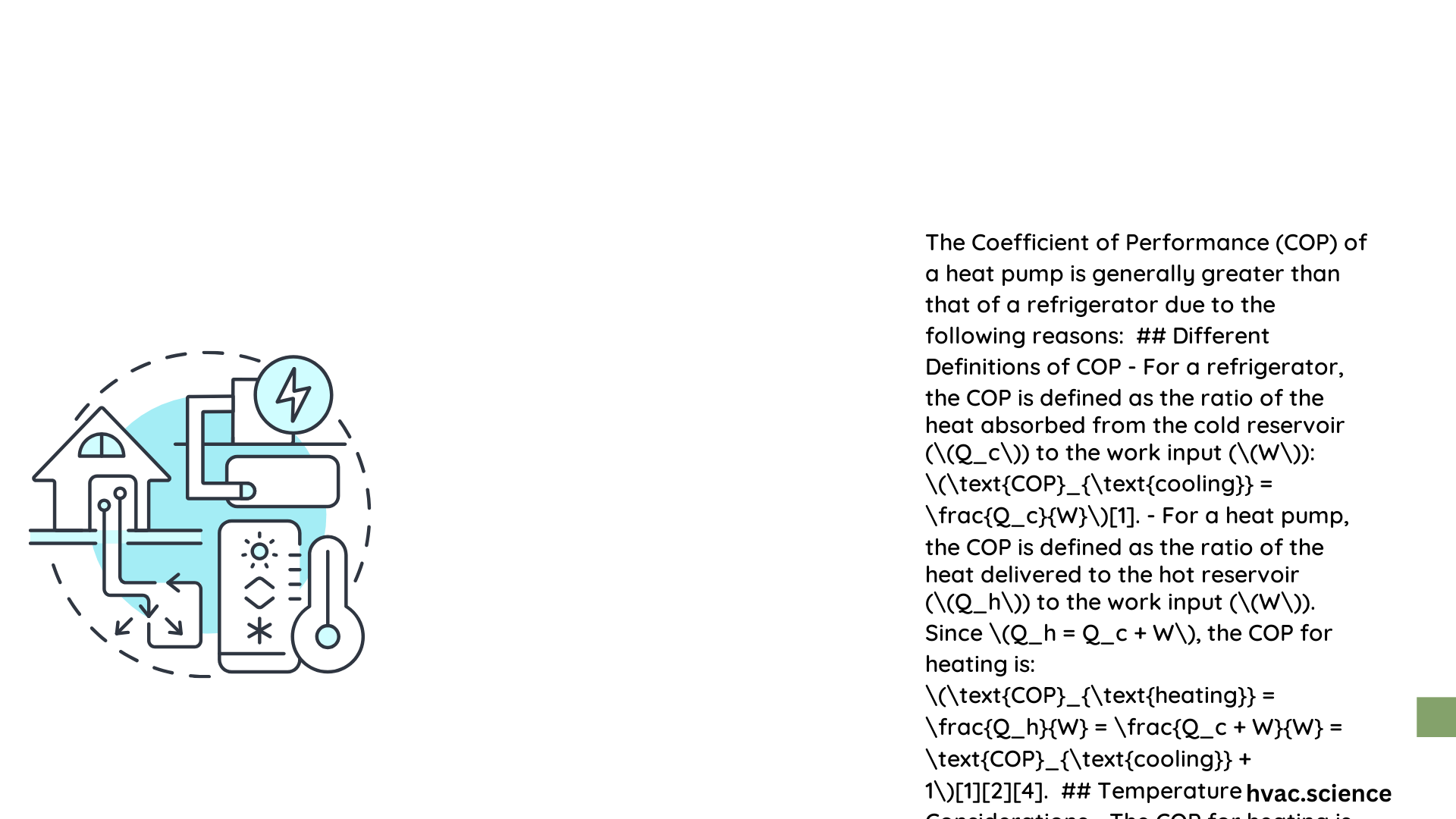 why cop of heat pump is greater than refrigerator