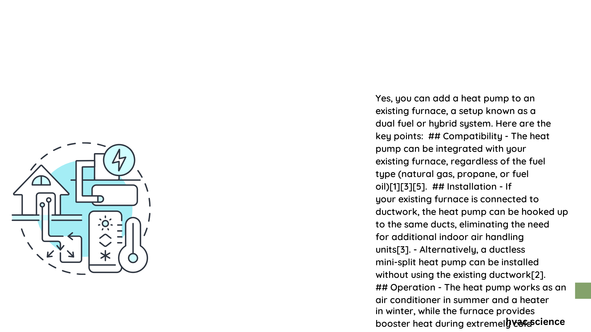 can i add heat pump to existing furnace
