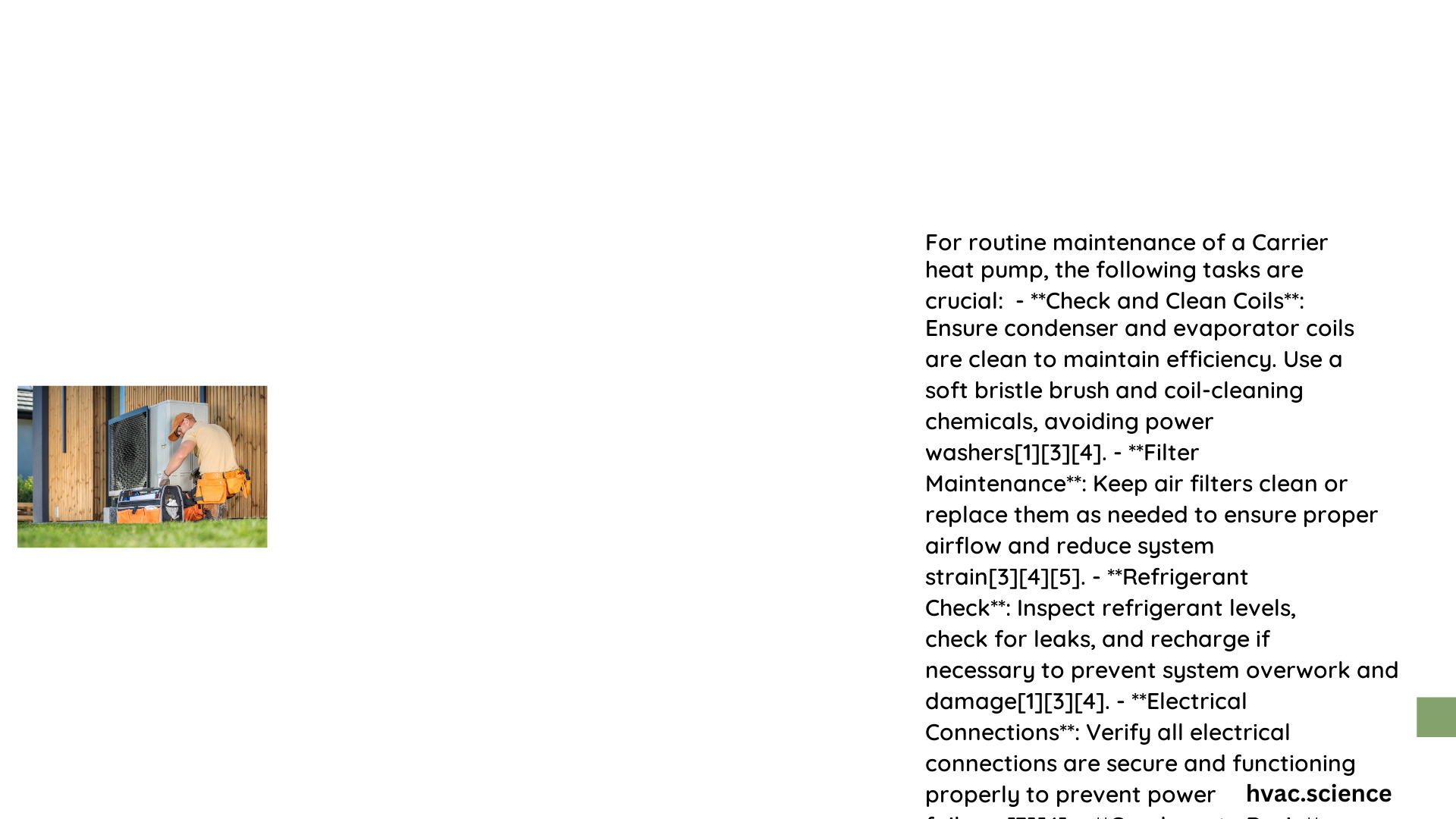 carrier heat pump routine maintenance