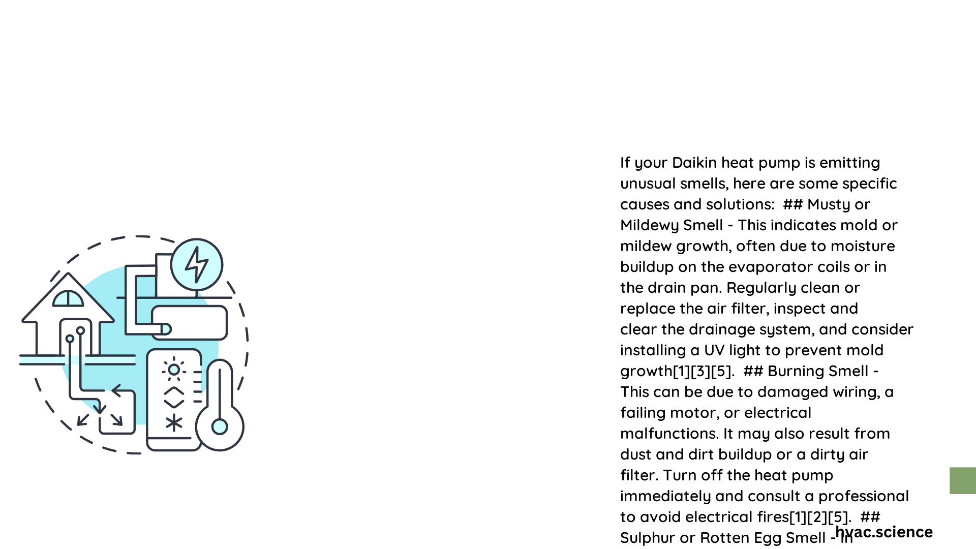 daikin heat pump smells