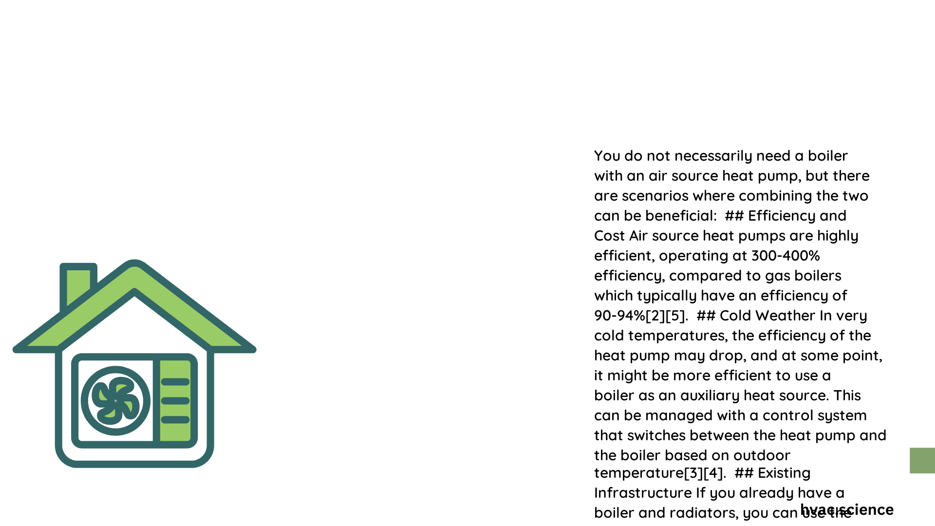 do i need a boiler with an air source heat pump