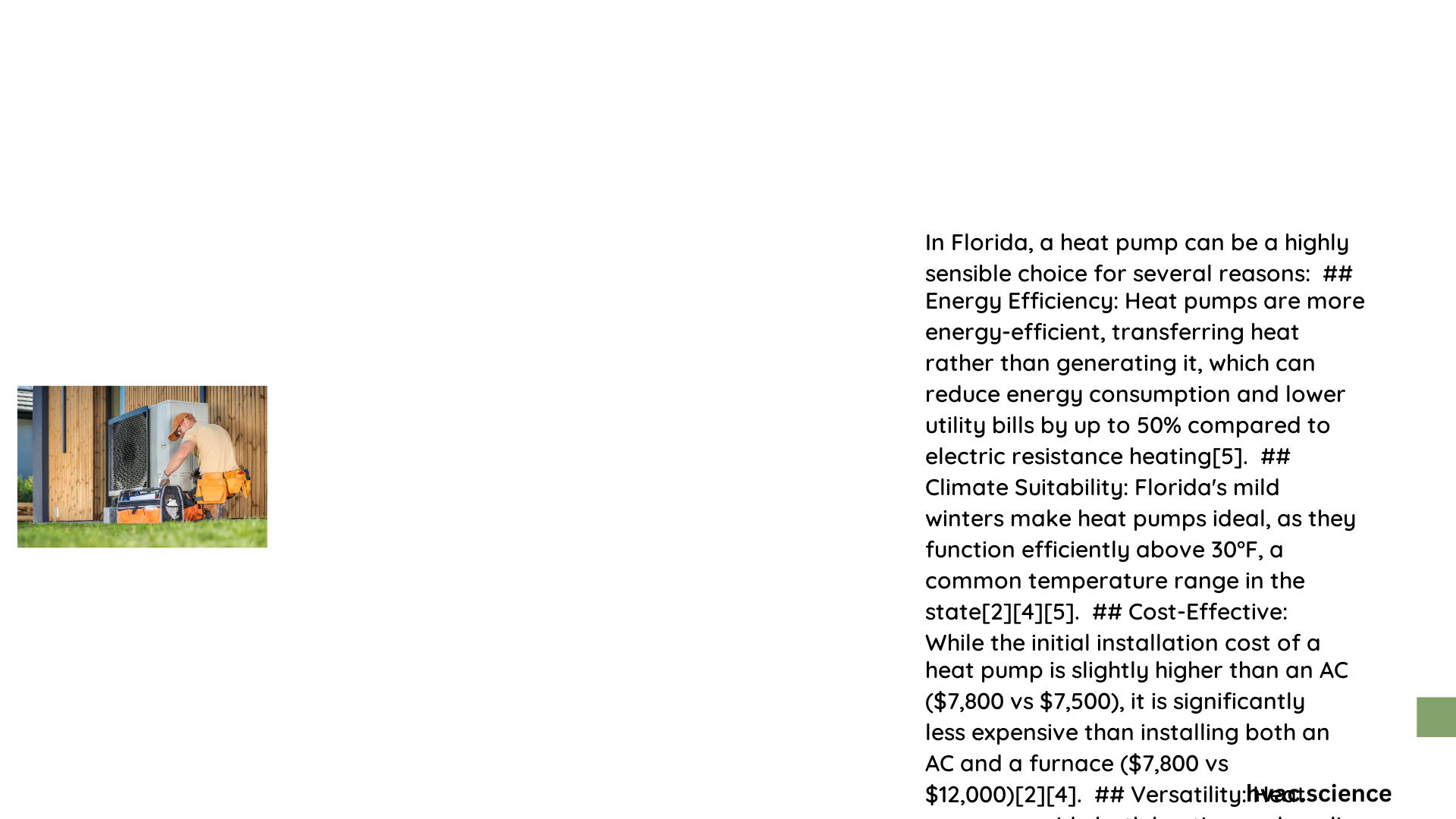 does a heat pump make sense in florida