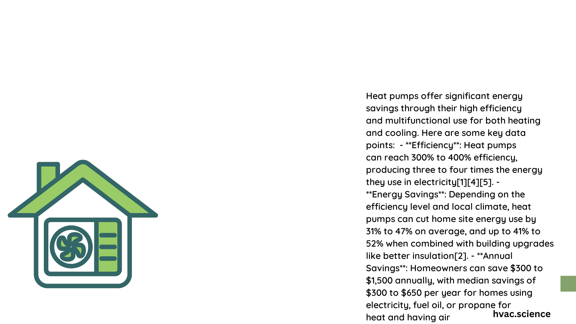 energy savings from heat pump