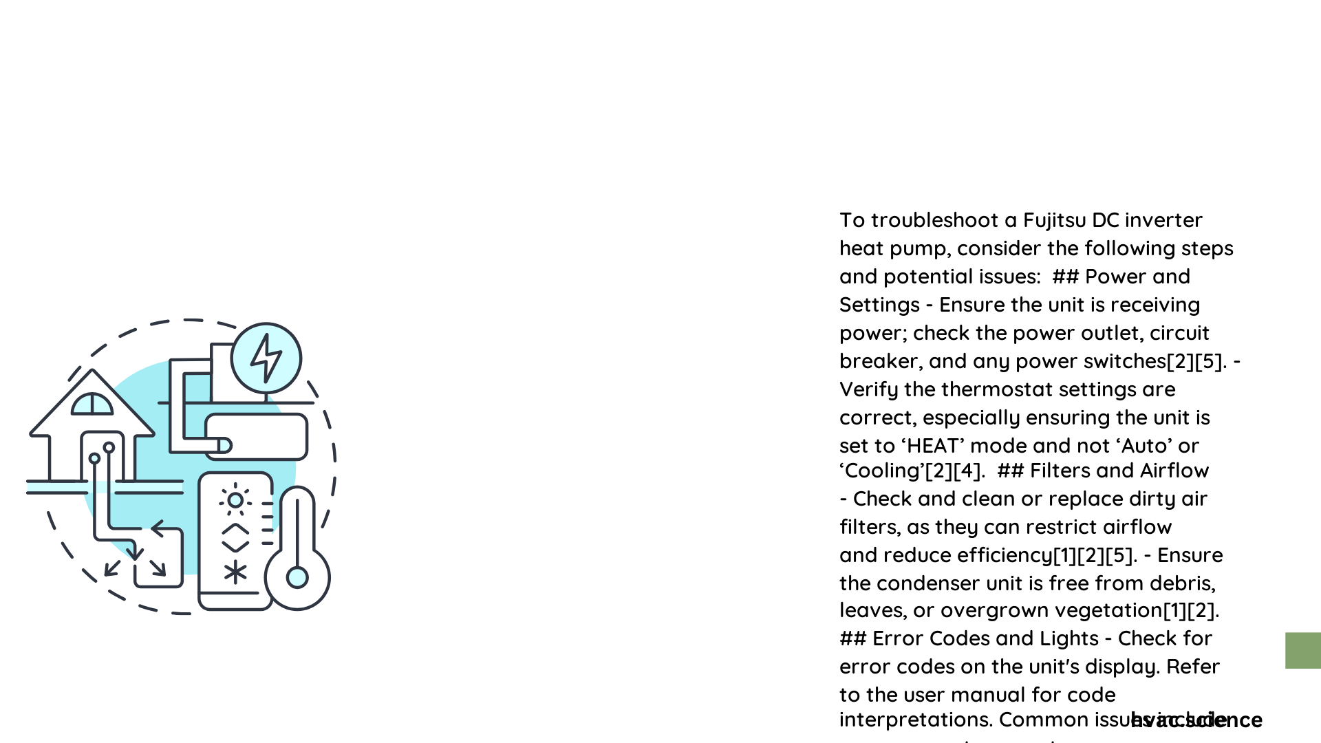 fujitsu dc inverter heat pump troubleshooting