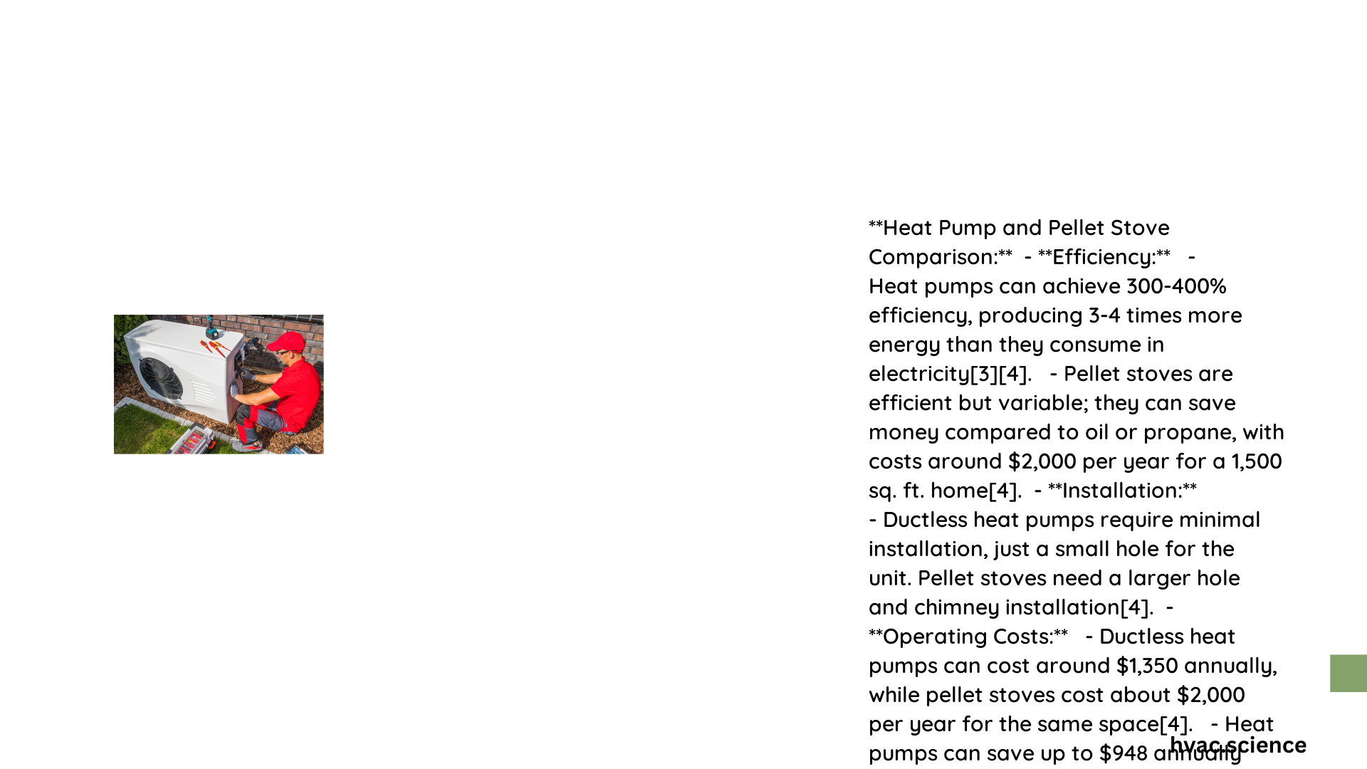 heat pump and pellet stove