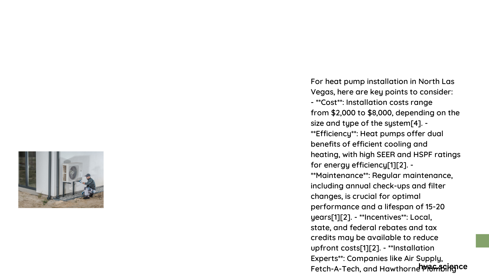 heat pump installation north las vegas
