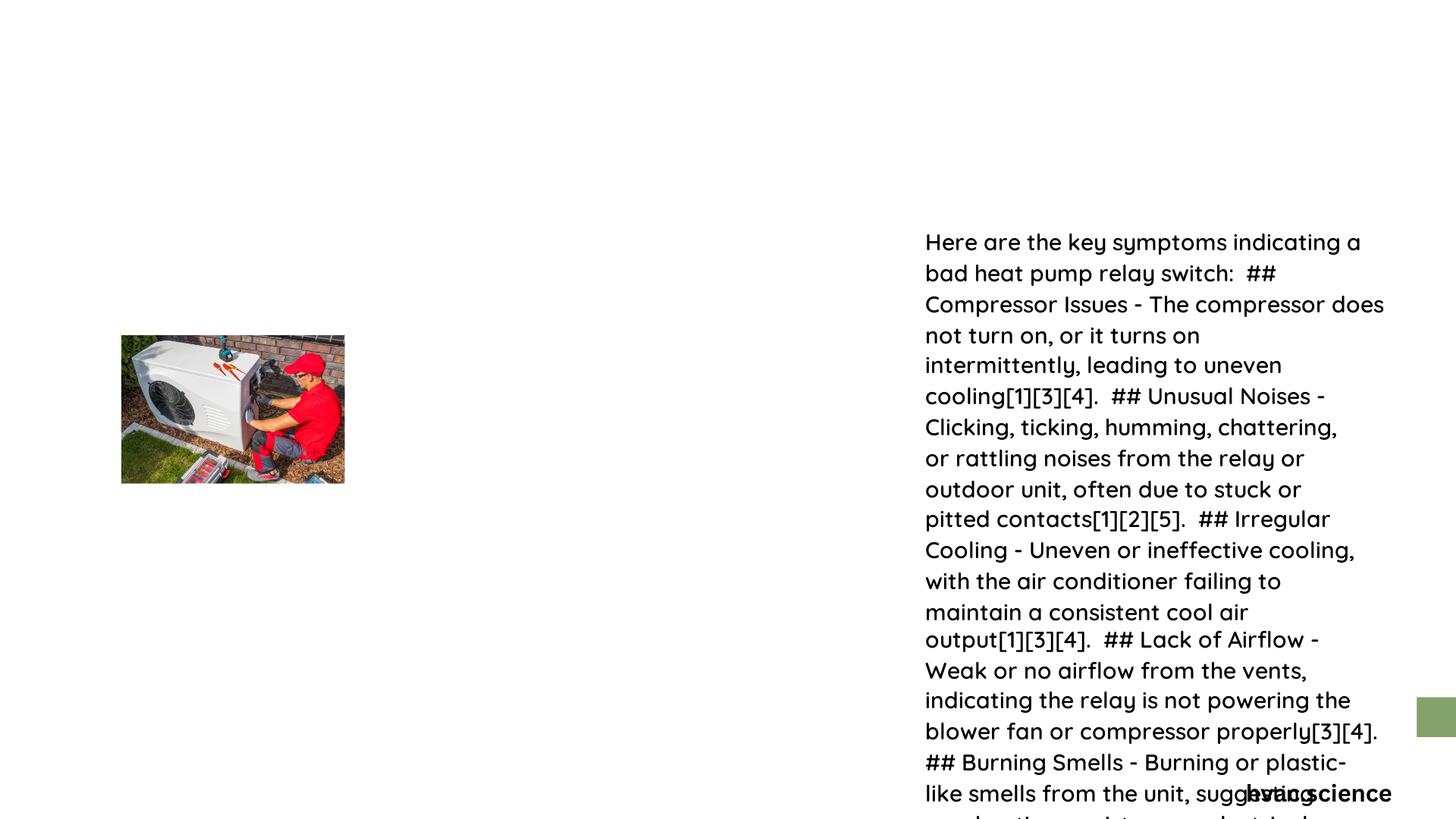 heat pump relay switch bad symptoms