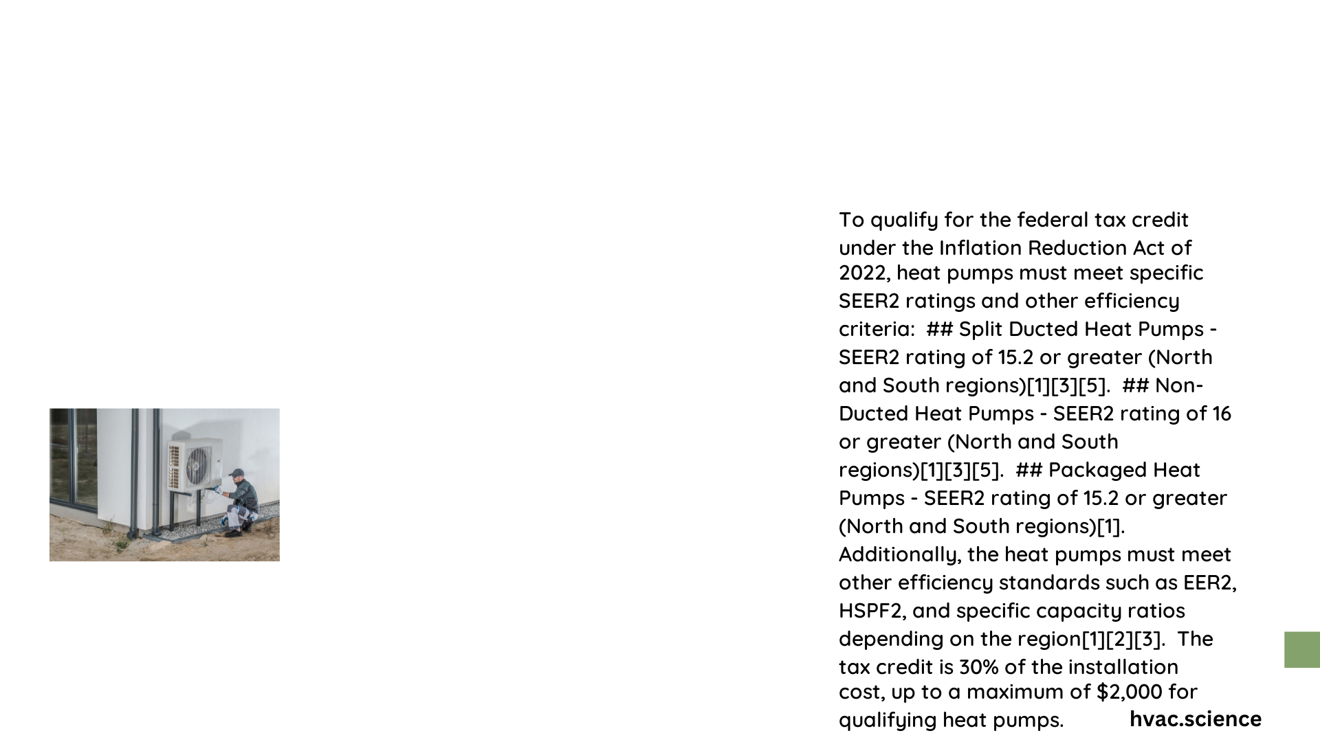 heat pump seer rating for tax credit