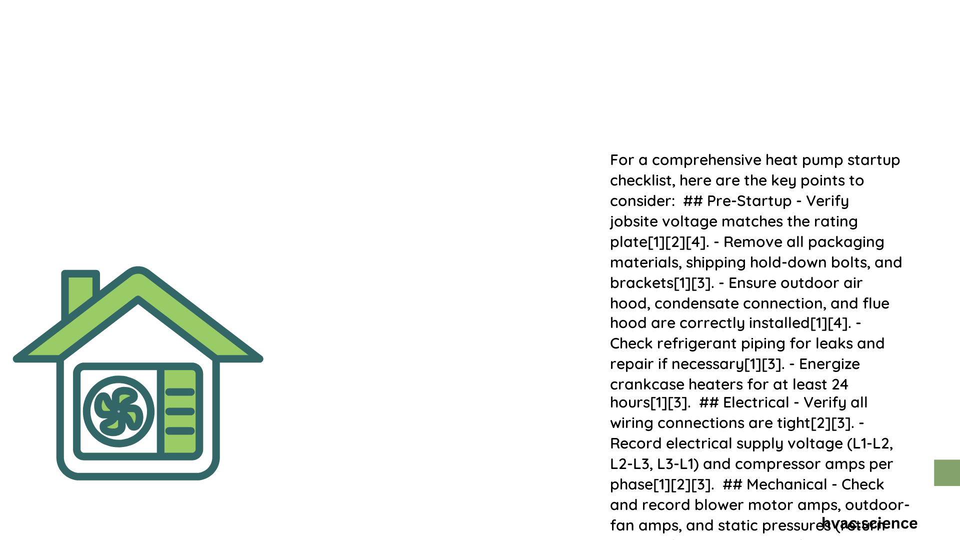 heat pump startup checklist