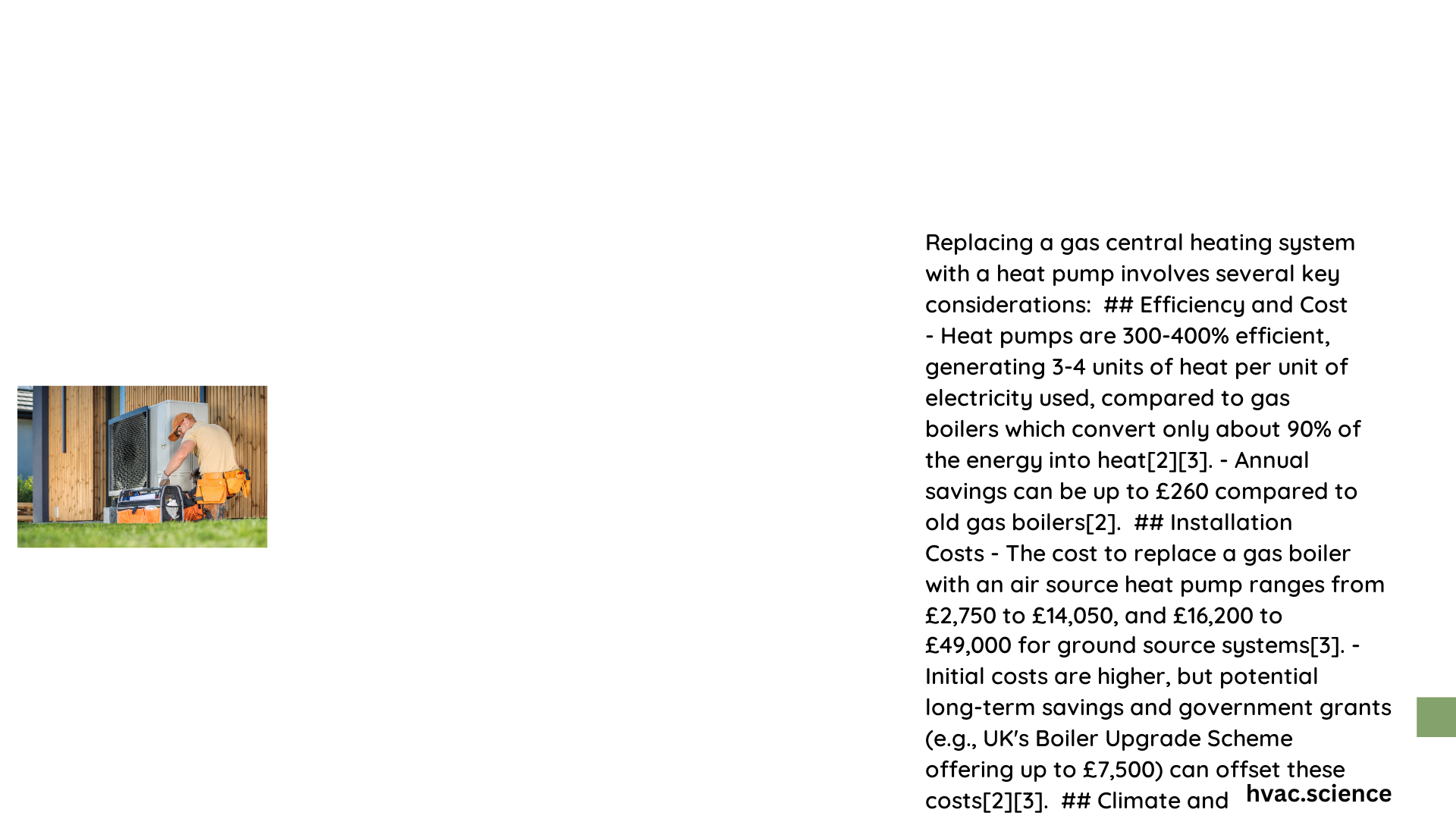 replace gas central heating with heat pump