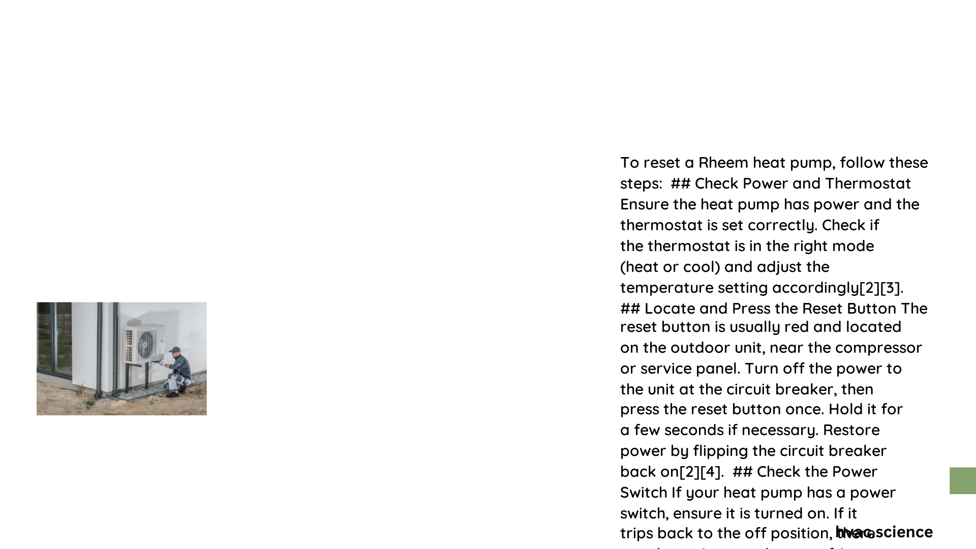 rheem heat pump reset