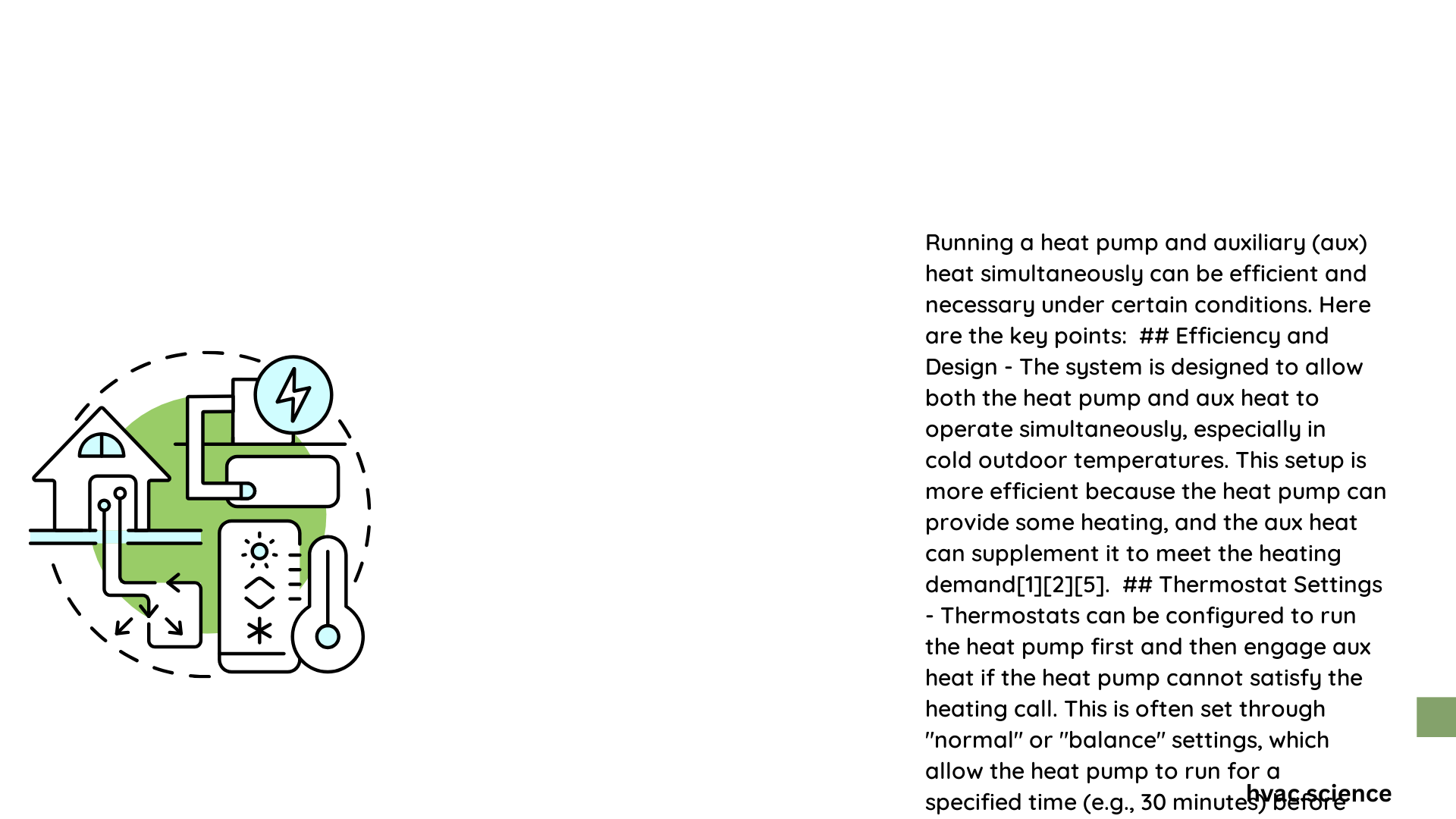 should heat pump and aux heat run simultaneously