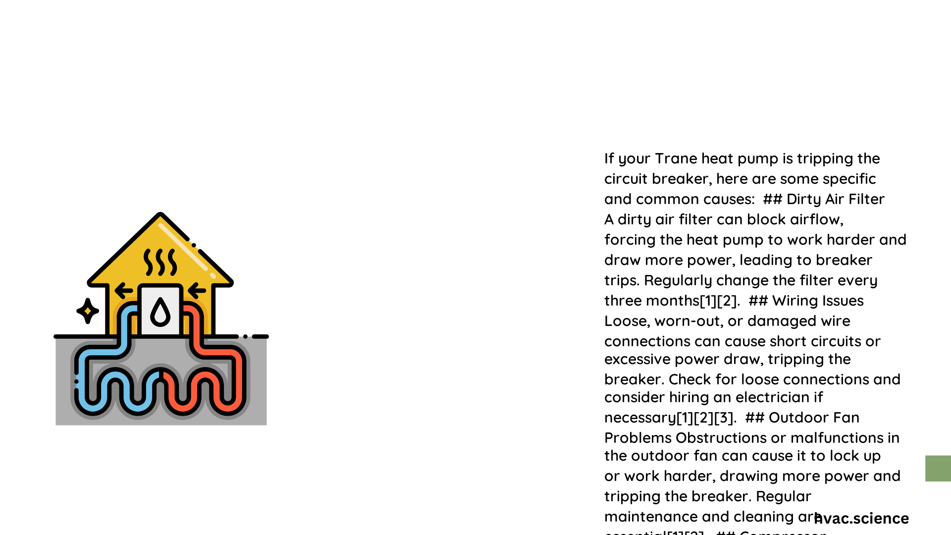 trane heat pump tripping breaker