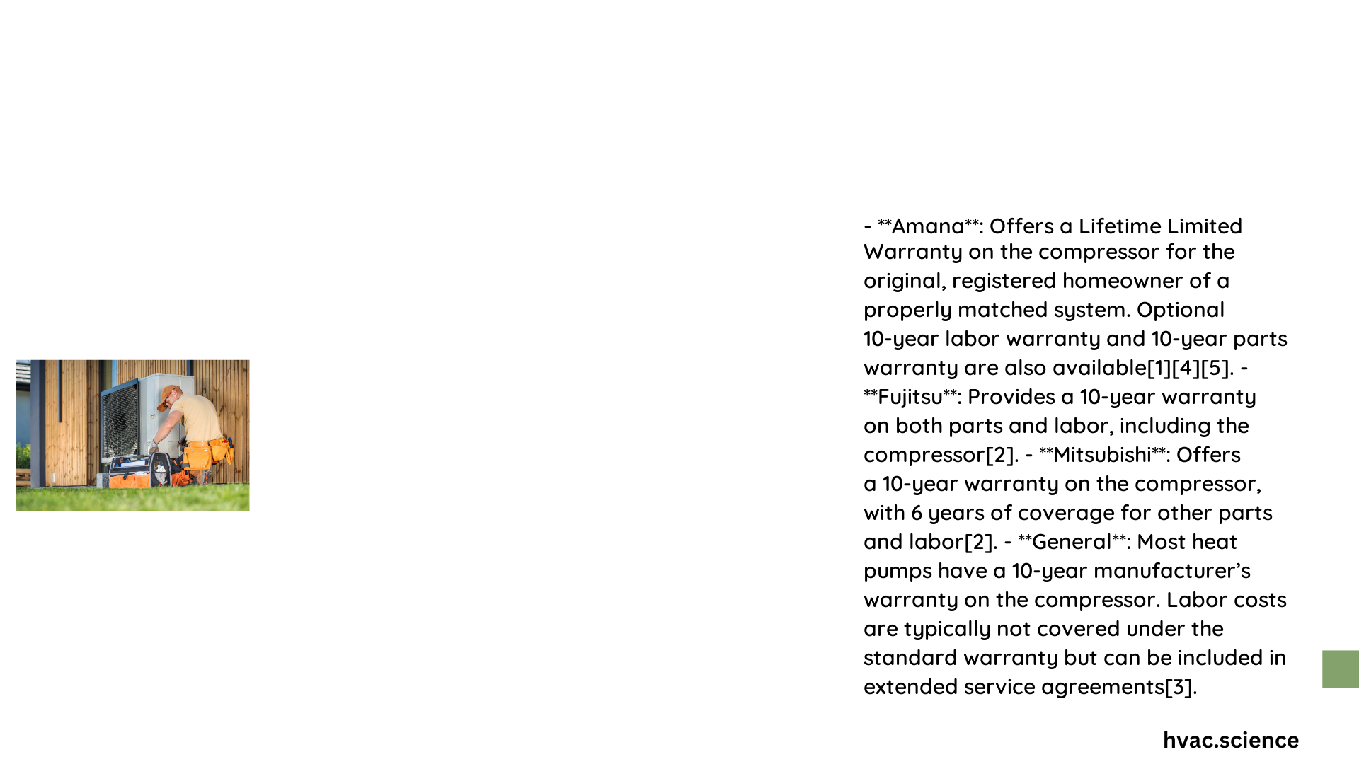 warranty on heat pump compressor